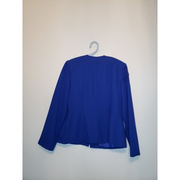 Vtg R&M Richards Karen Kwong Womens 12 Blazer Jacket Blue Special Occasion - Picture 2 of 6